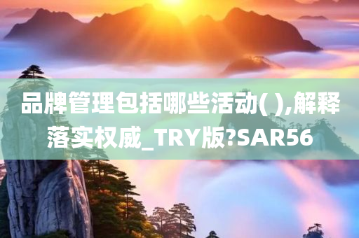 品牌管理包括哪些活动( ),解释落实权威_TRY版?SAR56