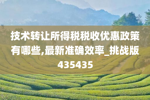 技术转让所得税税收优惠政策有哪些,最新准确效率_挑战版435435