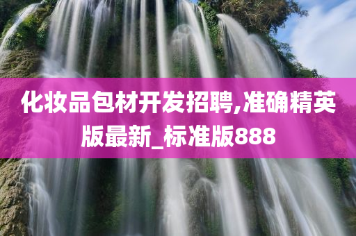 化妆品包材开发招聘,准确精英版最新_标准版888