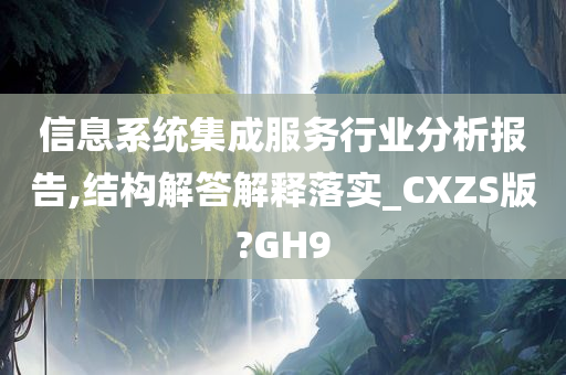 信息系统集成服务行业分析报告,结构解答解释落实_CXZS版?GH9